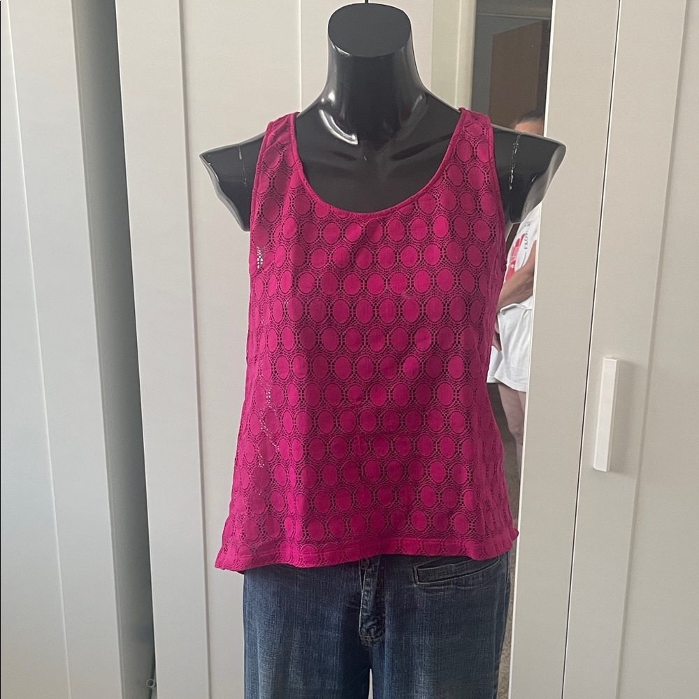 Mossimo Supply Co. Fuchsia Lace Tank Top